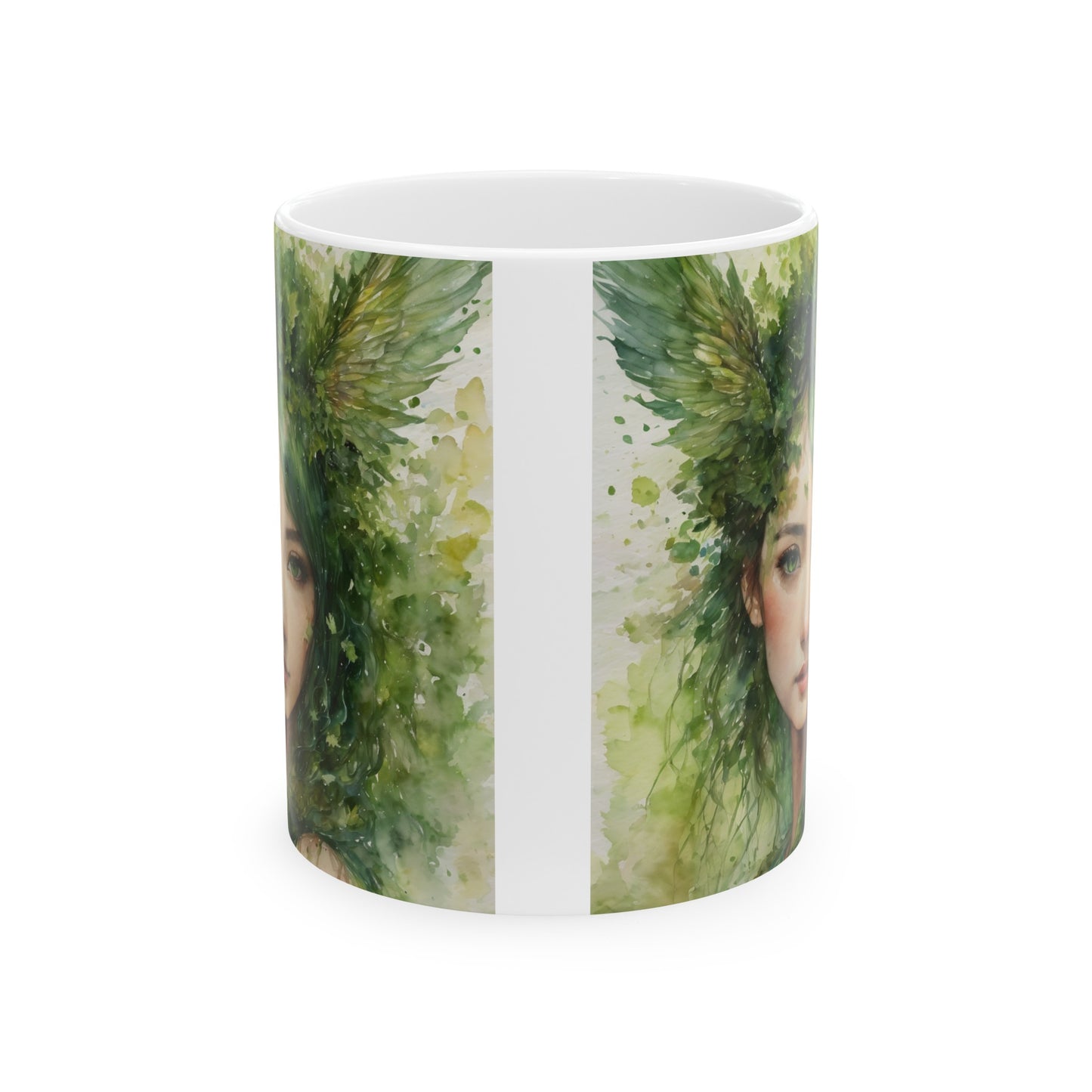 Magical Moldavite Forest Fairy Ceramic Mug 11oz