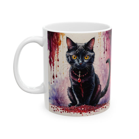 Garnet Cat Ceramic Mug 11oz