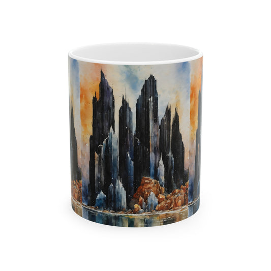 Tourmaline Crystal City Ceramic Mug 11oz
