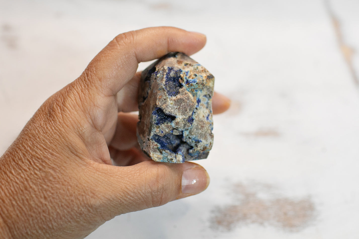 Natural K2 Azurite Point Crystal Stone
