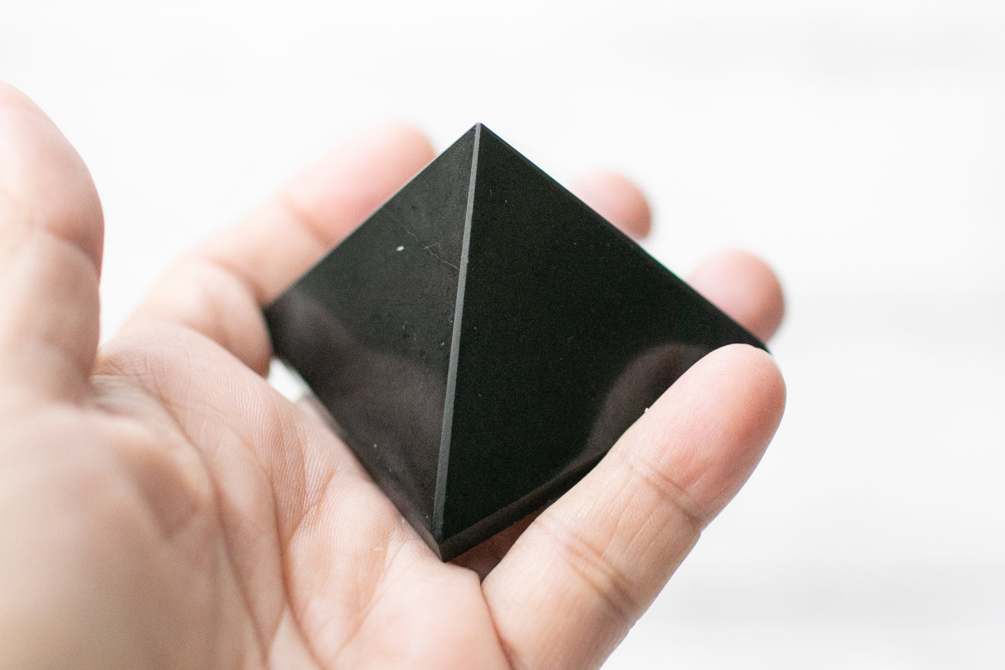 Small Carved Obsidian Crystal Pyramid
