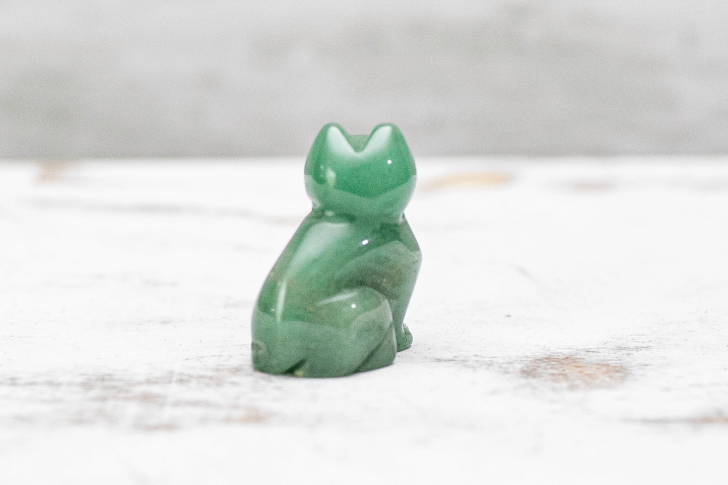 Green Aventurine Cat Crystal Carving