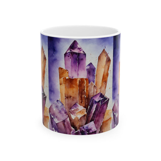 Amethyst Crystals Ceramic Mug 11oz