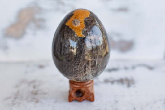 Large Black Moonstone Crystal Egg